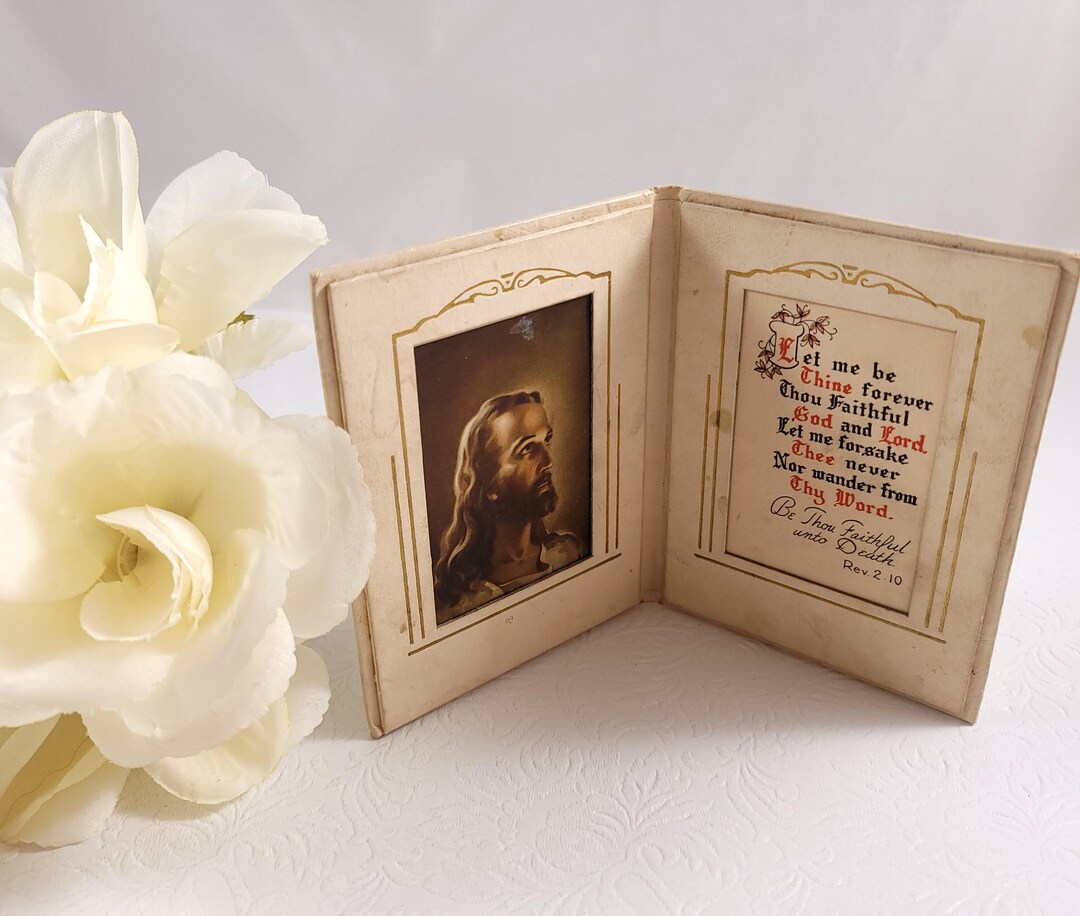 Vintage Religious Framed Folder / Jesus Framed Print / Prayer Folder ...