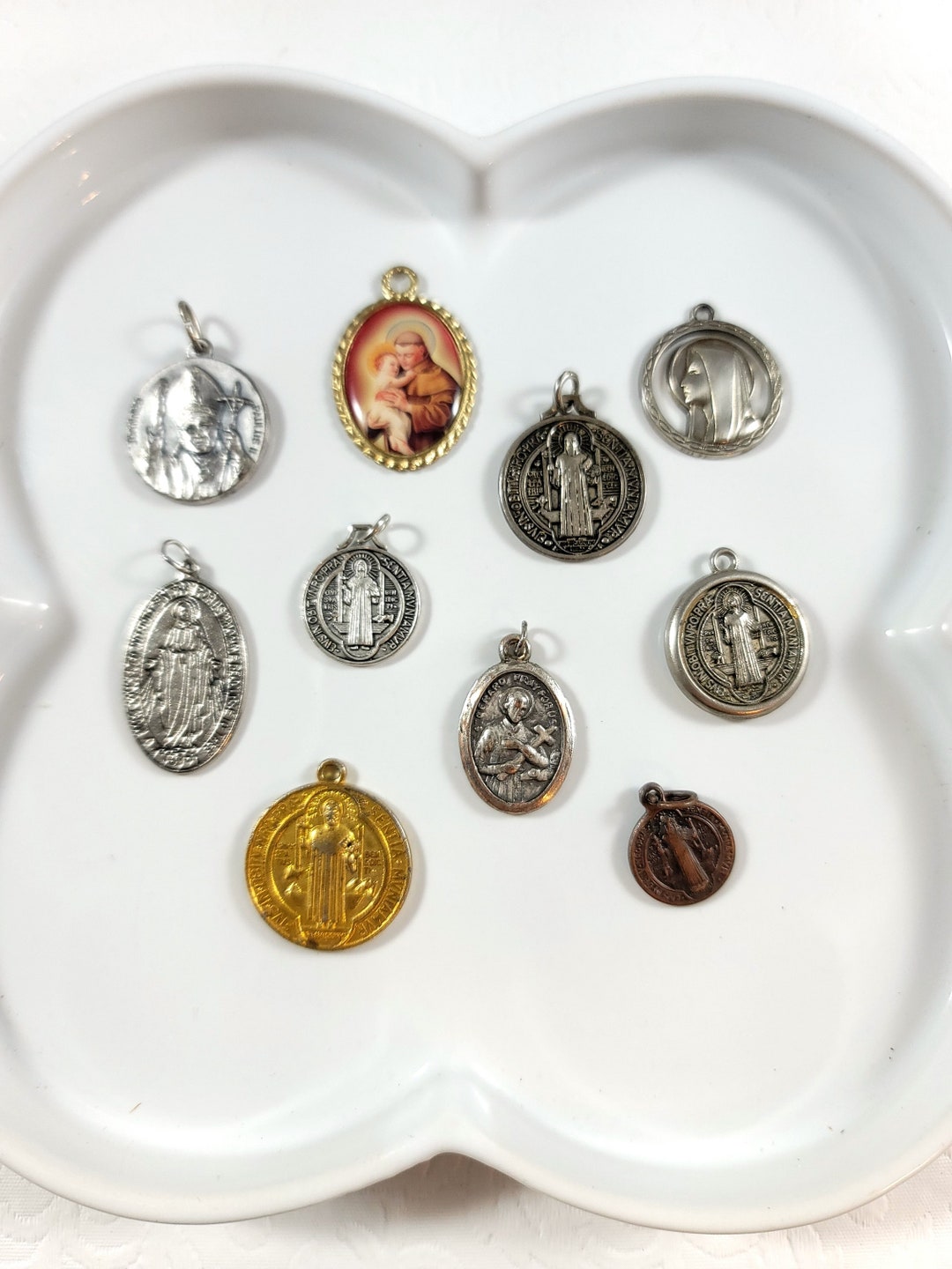 10 Religious Medals / Assorted Religious Medal Lot / Religious Etsy