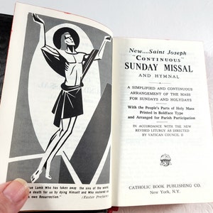 1968 Saint Joseph Continuous Sunday Missal and Hymnal Catholic Book Publishing / With Vinyl Cover / 1960s Missal