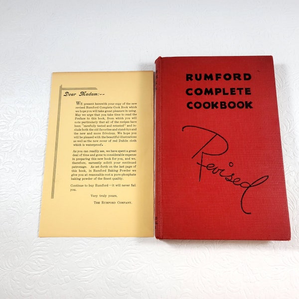 Revised Rumford  Complete Cookbook 1936 Vintage Cookbook 1930s Cookbook