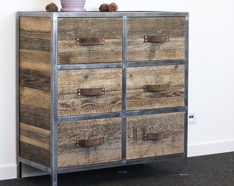 Industrial Reclaimed Wood Chest of Drawers