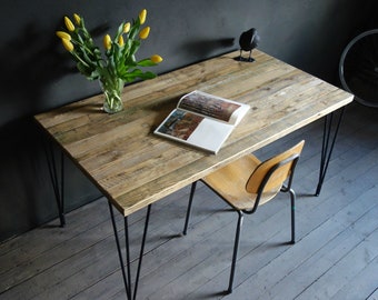 Old wood dining table.