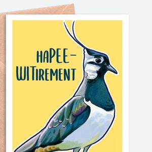 HaPEE WITirement - Cartes de voeux pour ornithologues amateurs, Carte de retraite, Sociable, Nature, Faune, Culture ornithologique, Recyclée, Vierge à l'intérieur