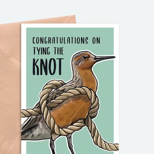 Congratulazioni per aver fatto il NODO - Biglietti di auguri per birdwatcher, matrimonio, fidanzamento, vuoto all'interno, natura, fauna selvatica, cultura del birdwatching, nerd degli uccelli