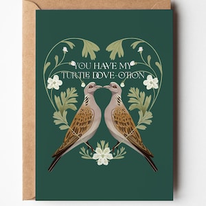 vous avez ma tourterelle | Carte de voeux pour un anniversaire, la Saint-Valentin ou un partenaire | Blanc à l'intérieur | Amoureux des oiseaux, Observation des oiseaux, Mariage