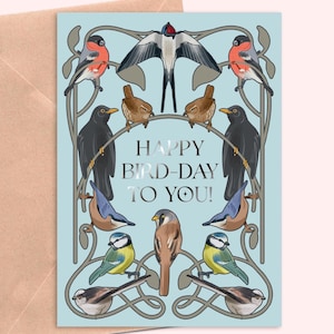 Fijne vogeldag! Verjaardagswenskaart | Geïnspireerd door Britse wilde dieren | Vogelaars en vogelspotten