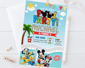 Mickey Mouse Pool Party Invitation