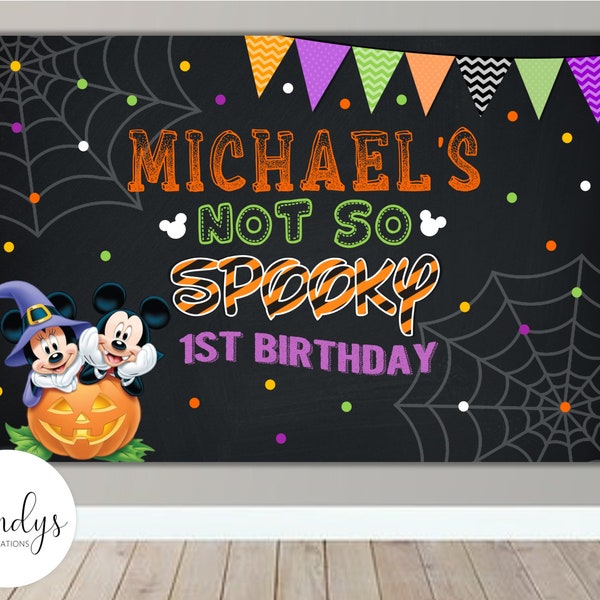 DIGITAL Mickey Mouse Halloween Backdrop Birthday, Mickey Mouse Banner