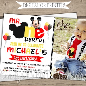 Mickey Mouse First Birthday Invitation