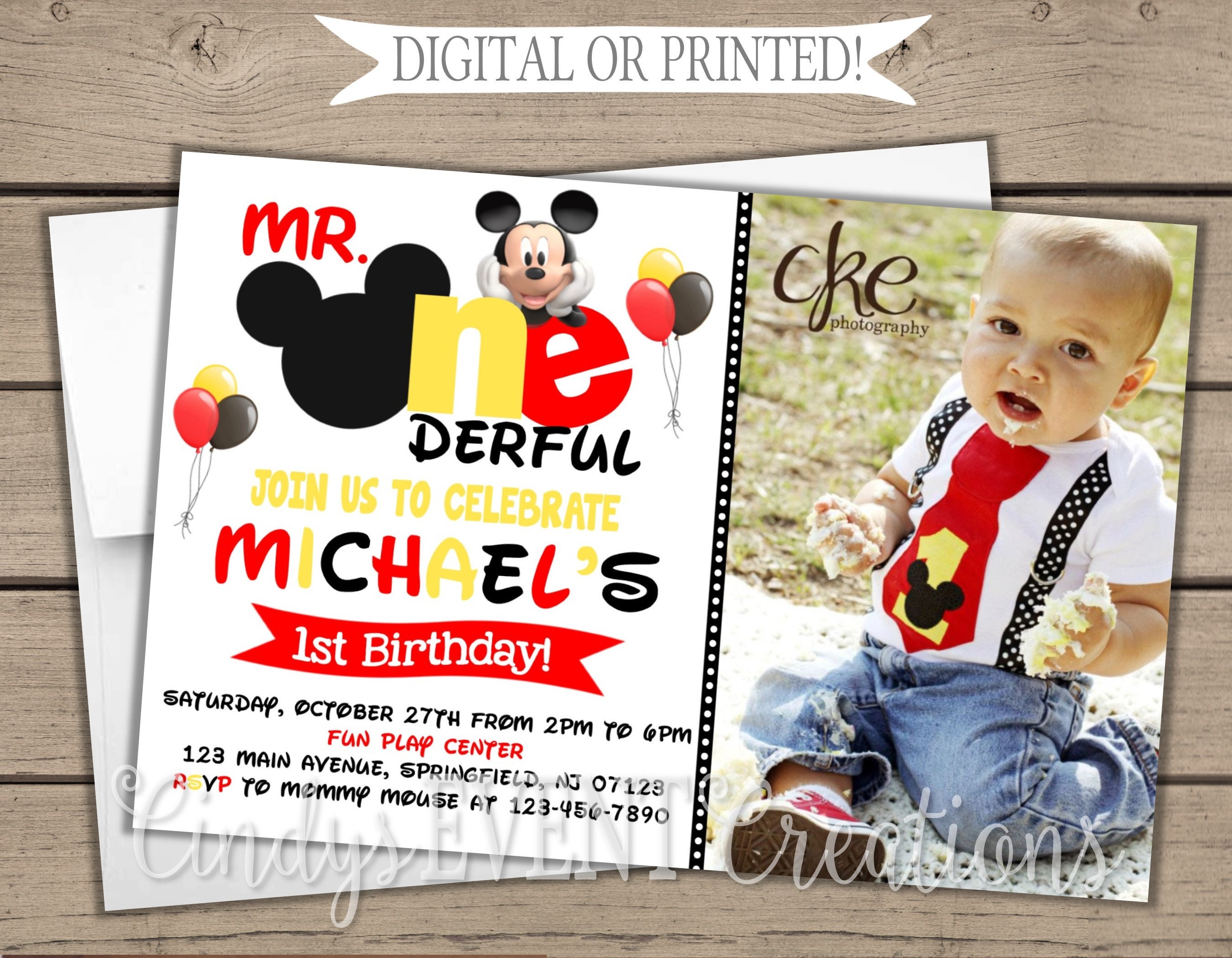 Mickey mouse 1st birthday invitations deals