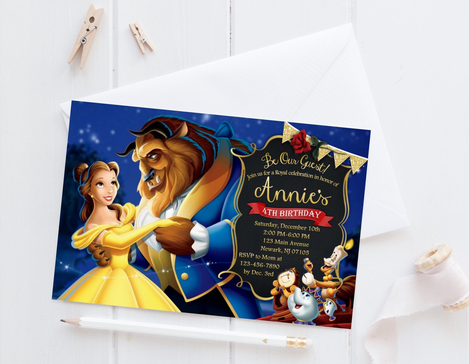 Beauty and the Beast Invitation - Etsy