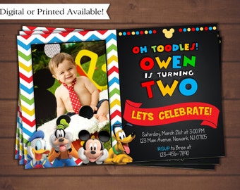 Mickey Mouse Invitation, Mickey Mouse Birthday Invitation, Mickey Mouse Clubhouse Invitation
