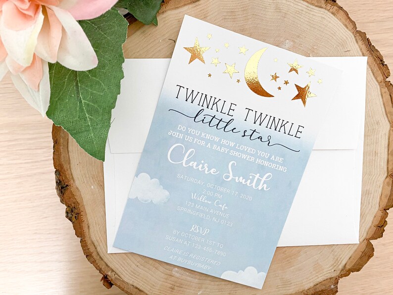 Twinkle Twinkle Little Star Table Number Cards Instant Download