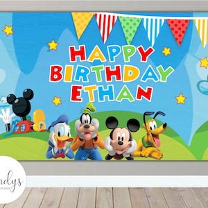 DIGITAL Mickey Mouse Backdrop Birthday, Mickey Mouse Banner