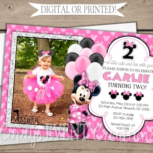 Minnie Mouse Birthday Invitation, Digital Minnie Mouse Invitation, Printable Minnie Mouse Invitation