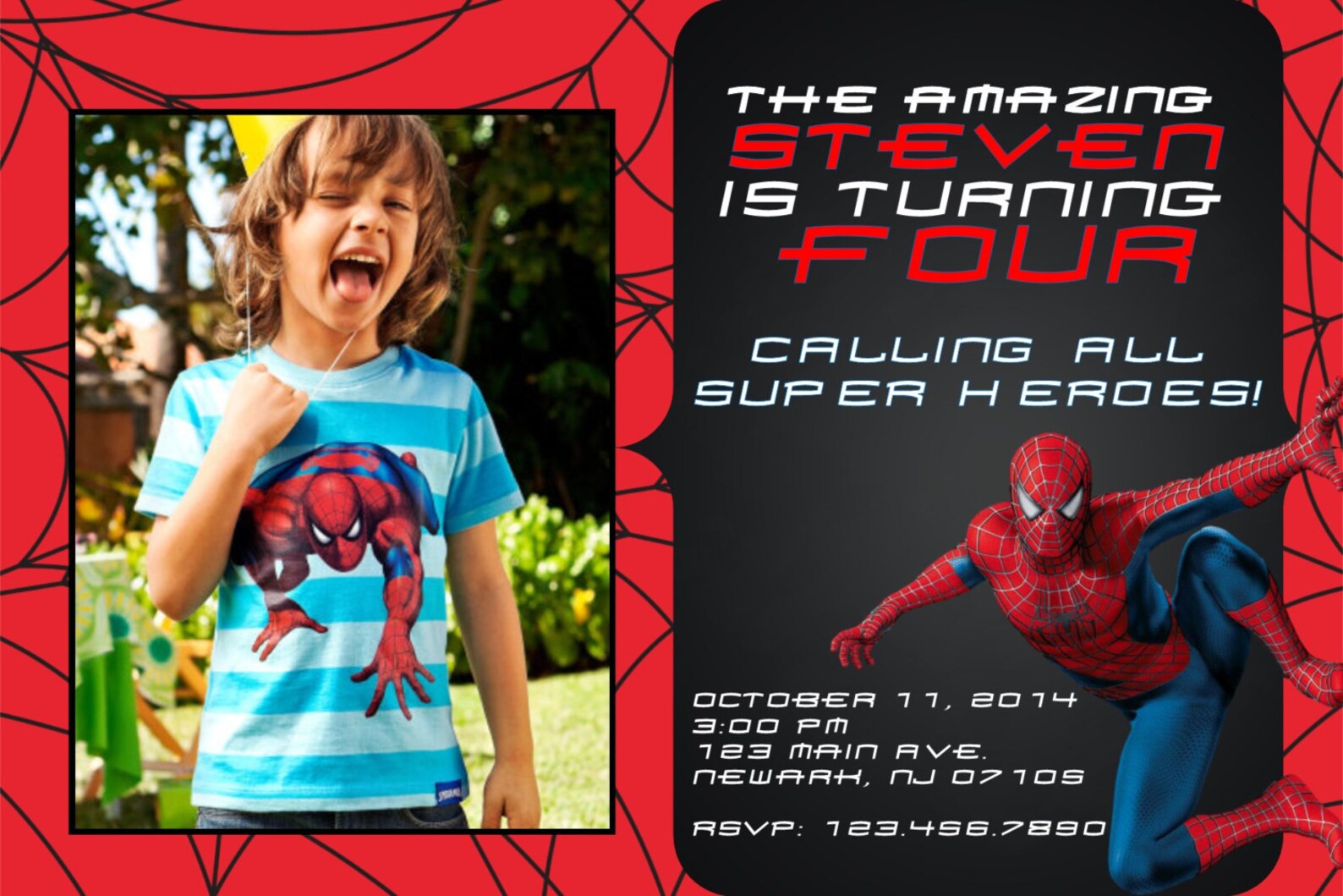 Spiderman Birthday Invitation Printable Spiderman Invitation - Etsy