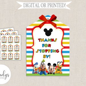Mickey Mouse-labels voor verjaardagsbedankjes - DIGITAAL