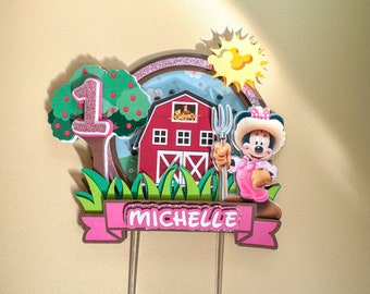 Minnie Mouse Farm Cake Topper