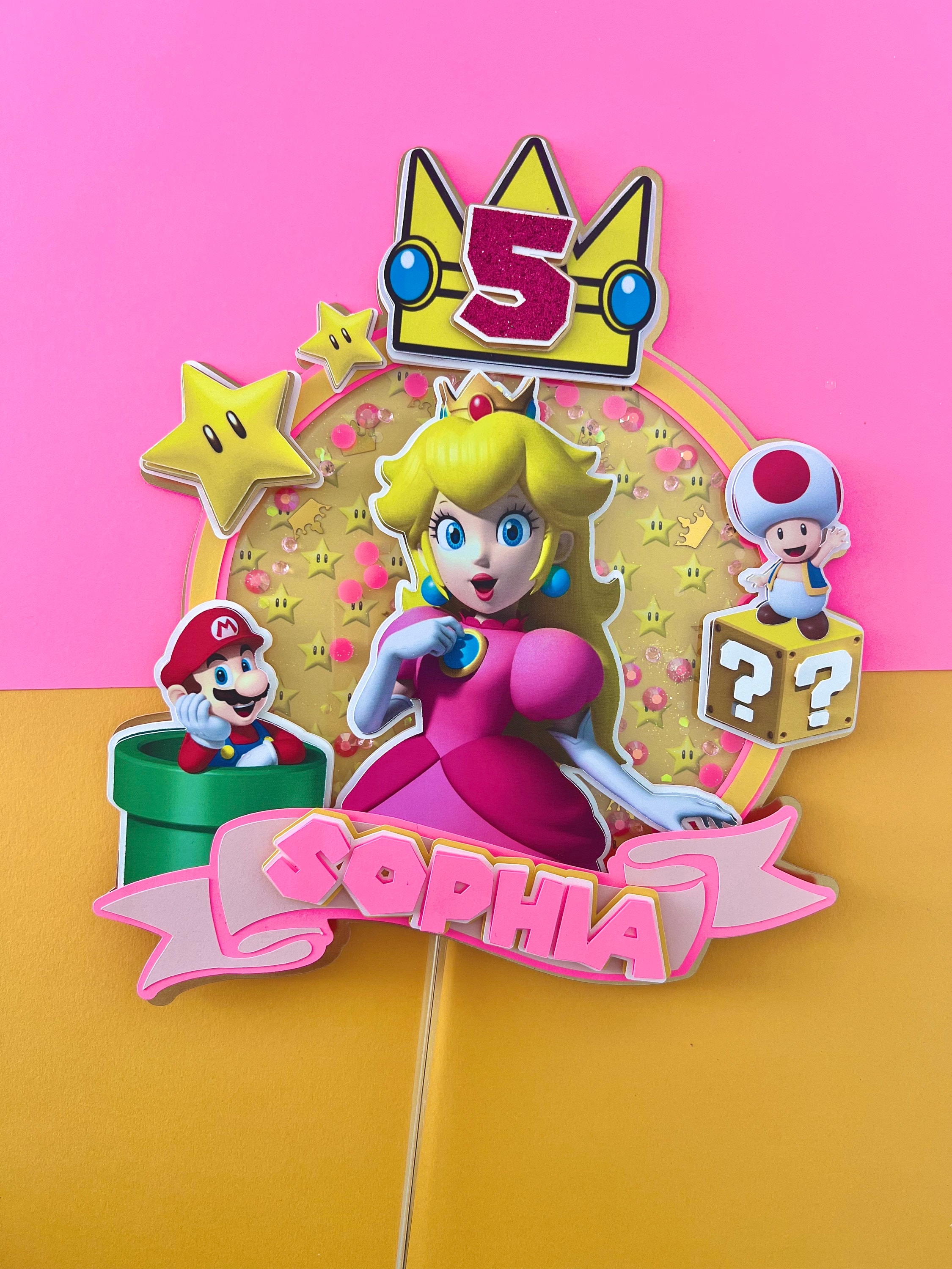 Princess Peach and Daisy Cake Topper / Super Mario Princess Peach / Castle  / Princess Peach / Daisy / Princess Peach Birthday Party 