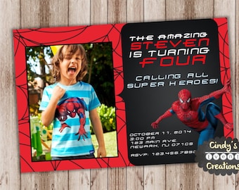 Spiderman Birthday Invitation - Printable Spiderman Invitation