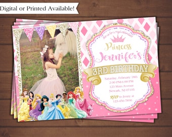 Princess Invitation, Disney Princess Invitation