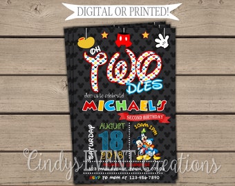 Mickey Mouse Invitation,Mickey Mouse Second Birthday