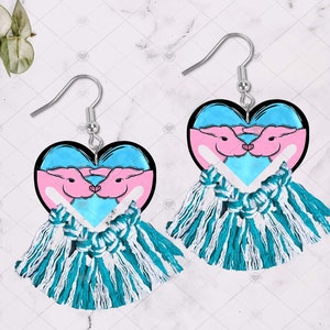 Love Pigs Sublimation Design, Kissing Pigs Earring, Pig Earrings, Love Earrings, Tassel Earrings, Pigs Earring Design, Valentine Earrings