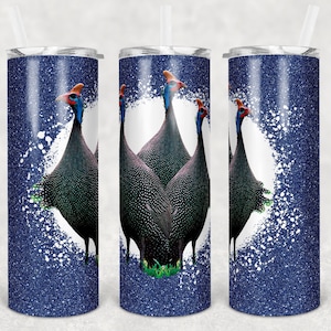 20oz Guinea Fowl Stainless Skinny Tumbler - Guinea Tumbler - Farm Travel Mug - Gift for Guinea Lover - Gift for Homesteader -  Farm Gift