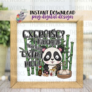 Panda Sublimation Design - Exercise PNG - Panda PNG - Funny Exercise PNG - Shirt Design- Gym Sublimation Design - Workout Sublimation Design