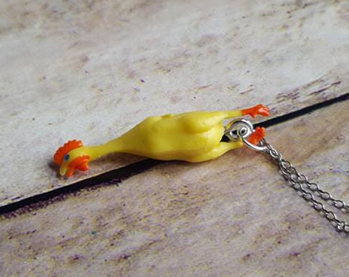 Rubber Chicken Necklace Chicken Necklace Chicken Lady Etsy