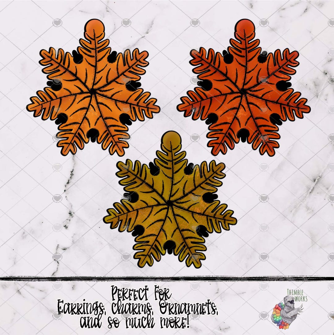Fall Snowflake Sublimation Design, Snowflake Ornament Design, Fall ...