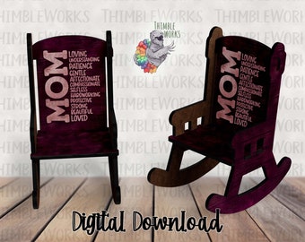 Mom Rocking Chair Sublimation Design, Nursery Png, Mothers Day Design, Tiered Tray Decor, Mama Sublimation Design, Mom Rocking Chair Design