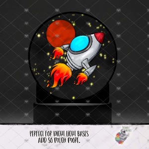 Outer Space Design, Rocket Ship Design, Sky Night Light, Planet Light Base Design, Space Sublimation Design, Outer Space Home Decor