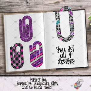 Paperclip Bookmark Design, Bookmark Sublimation Design, Halloween Design, Plaid Paperclip Design, Spooky Gift, Halloween Paperclip Design
