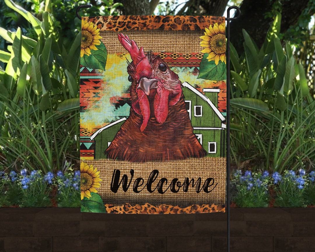 Chicken Garden Flag Farmhouse Garden Flag Chicken Gifts Etsy