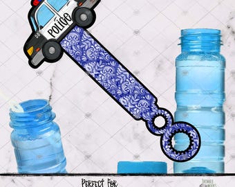 Police Car Bubble Wand Sublimation Design, Police Bubble Wand Design, Spring Design, Cop Bubble Wands, Gift for Police Kids, Police Gift