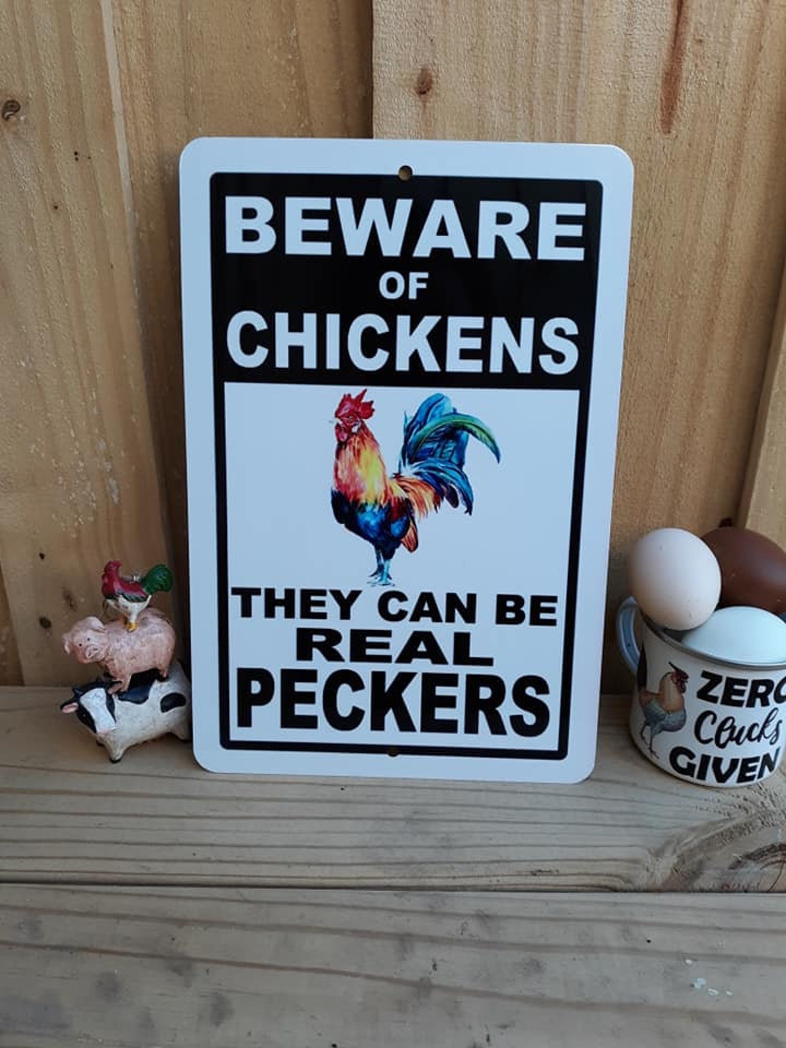 Beware of the Chickens Coop Sign Parking Sign Farm Sign Etsy