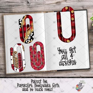 Paperclip Bookmark Design, Bookmark Sublimation Design, Christmas Design, Holiday Paperclip Design, Leopard Gift, Glitter Paperclip