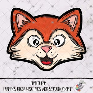 Red Fox-sublimatieontwerp, herfstoorbelontwerp, Forrest Animal Earring-ontwerp, lente-sublimatieontwerp, zomervos-oorbellen