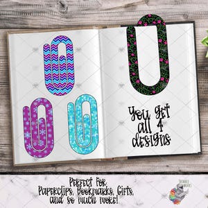 Winter Paperclip Bookmark Design, Bookmark Sublimation Design, Christmas Design, Holiday Paperclip Design, Snowflake Paperclip