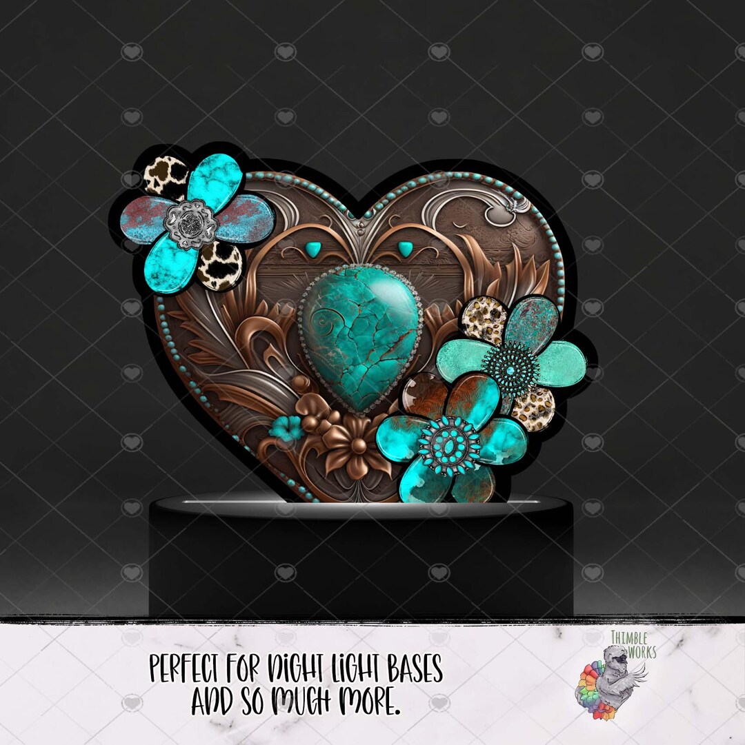 Turquoise Valentine's Day Heart Design, Steampunk Heart and
