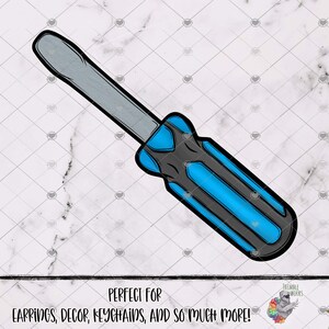 May include: A blue and black screwdriver with a silver blade.  PERFECT FOR EARRINGS, DECOR, KEYCHAINS, AND SO MUCH MORE!