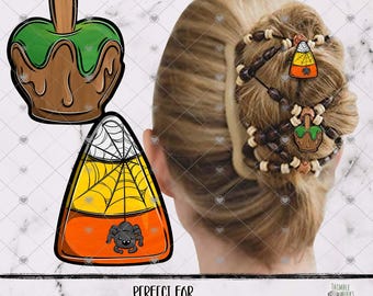 Halloween Candy Sublimation Design, Halloween Treat Design, Candy Corn Design, Candy Apple Door Decor Design, Fall Earring Design, Hair Clip