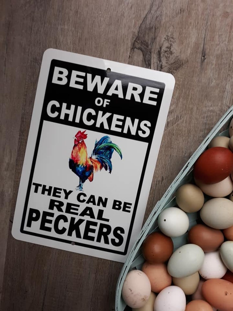 Beware Of The Chickens Beware of the Chickens Coop Sign Parking Sign Farm Sign | Etsy