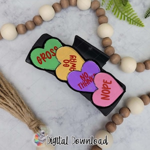 Anti Valentines Hair Sublimation Design, Large Hair Claw Png, Conversation Heart Hair Clip, Hair Claw Design, Hair Clip Sublimation Design