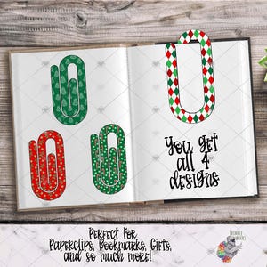 Paperclip Bookmark Design, Bookmark Sublimation Design, Christmas Design, Holiday Paperclip Design, Gingerbread Gift, Peppermint Paperclip