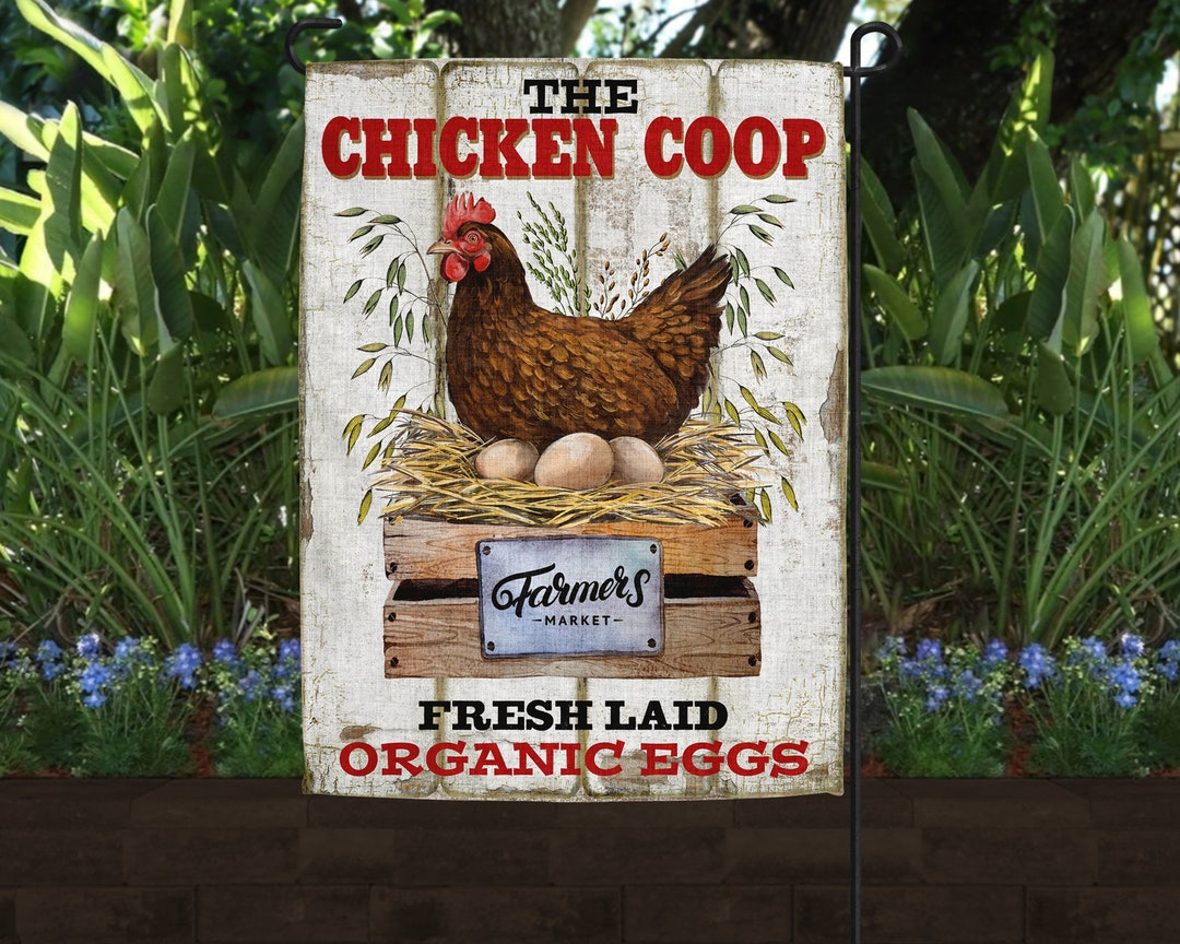 Chicken Coop Garden Flag Farmhouse Garden Flag Chicken Etsy