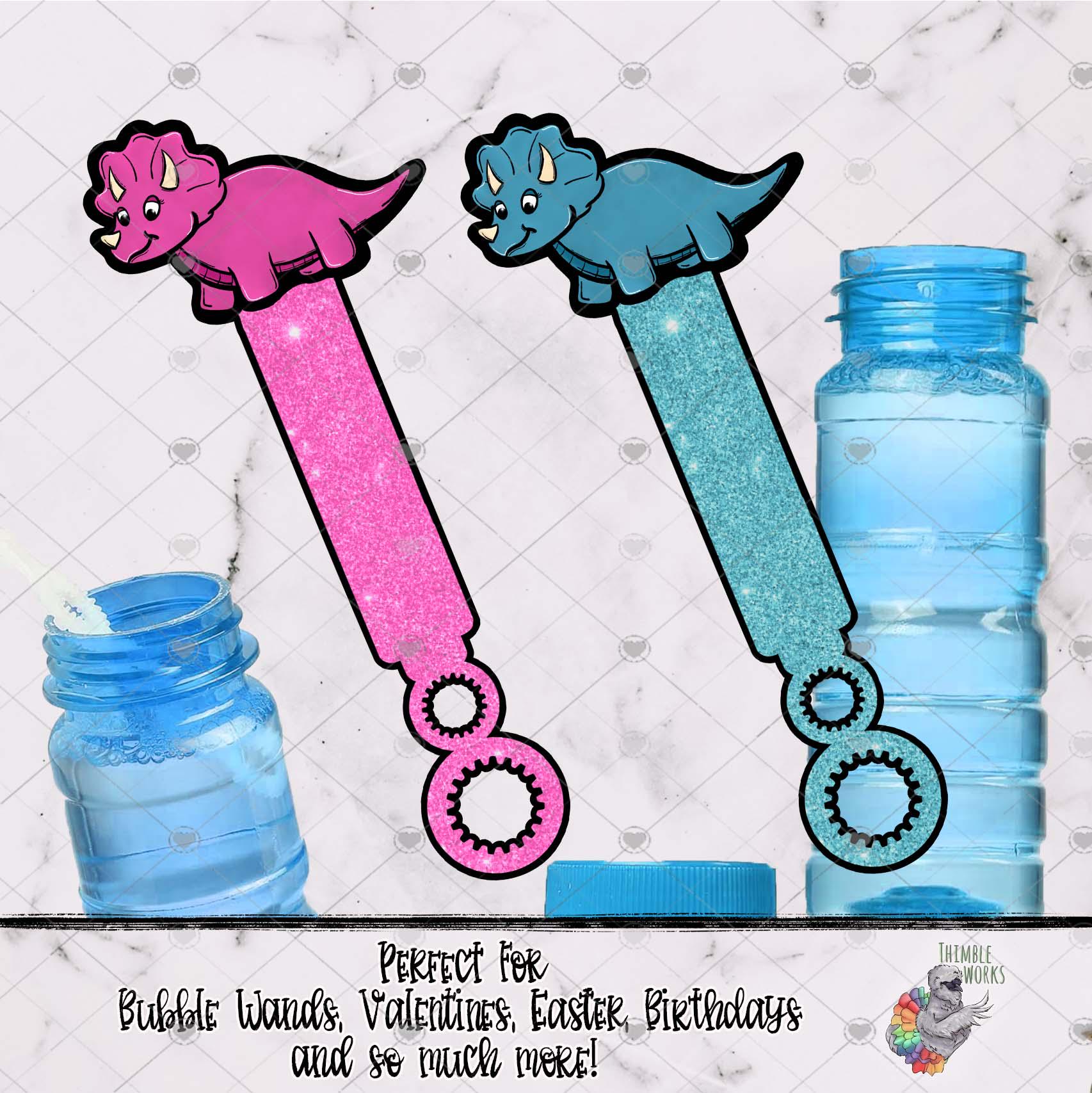Triceratops Bubble Wand Design, Dinosaur Bubble Wand Design, Easter Design, Glitter Sublimation Design, Easter Gift Basket Filler