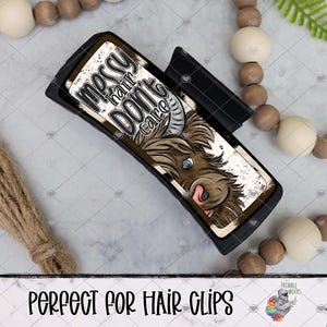 Messy Hair Sublimation Design, Large Hair Claw Png, Farm Png, Cow Png, Hair Claw Design, Hair Clip Sublimation Design, Digital Download