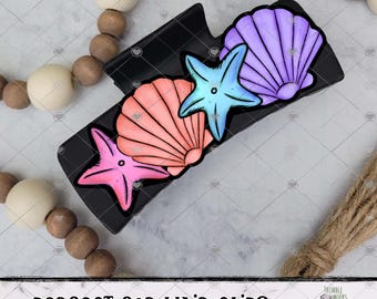 Seashell Hair Sublimation Design, Large Hair Claw Png, Shells Png, Hair Claw Design, Hair Clip Sublimation Design, Beach Hair Claw Design